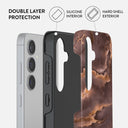 Fire Wood - Brown Marble Samsung Galaxy S24 FE Case 2
