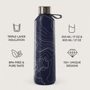 Drifting Shores - Line Art Water Bottle 3