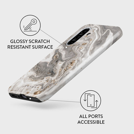 Snowstorm - Grey Marble Samsung Galaxy A56 5G Case 3