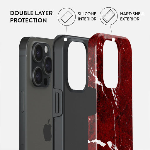 Iconic Red Ruby - Marble iPhone 15 Pro Max Case 6