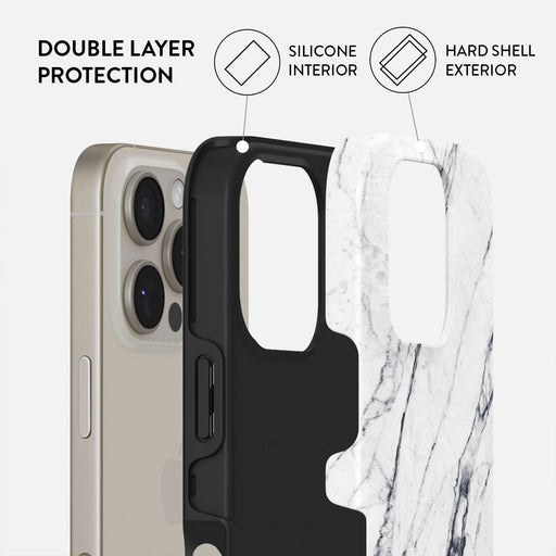 Satin White - Marble iPhone 16 Pro Max Case 2