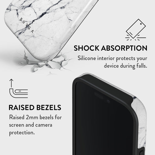 Satin White - Marble iPhone 16 Pro Max Case 4
