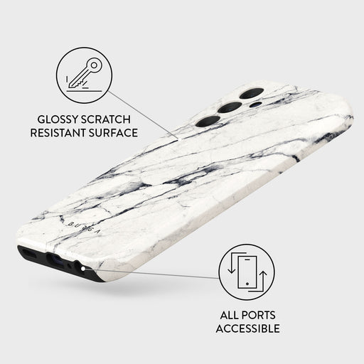 Satin White - Marble Samsung Galaxy A15 4G / 5G Case 3