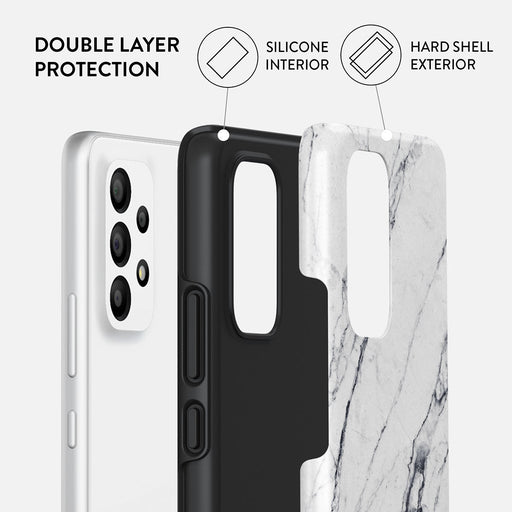 Satin White - Marble Samsung Galaxy A23 4G / 5G Case 2