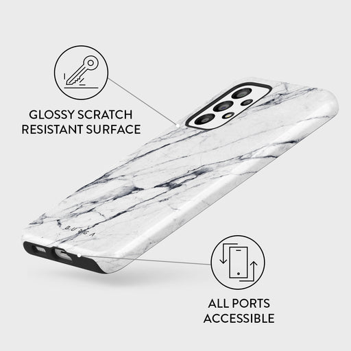 Satin White - Marble Samsung Galaxy A23 4G / 5G Case 3