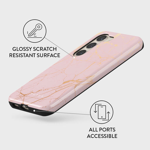 Peachy Gold - Pink Marble Samsung Galaxy S23 Case 7