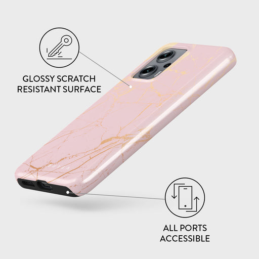 Peachy Gold - Pink Marble Xiaomi Redmi Note 11T Pro / 11T Pro+ Case 3