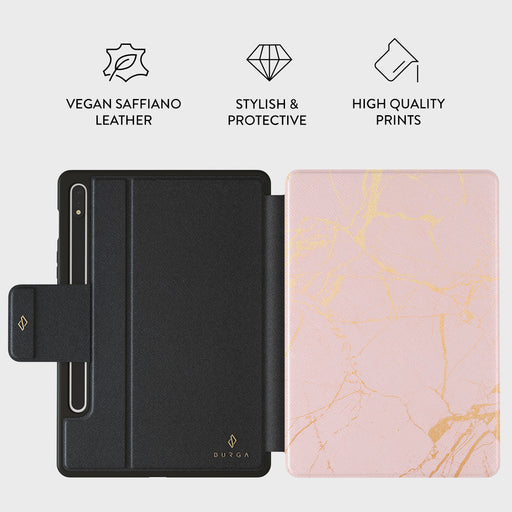 Peachy Gold - Pink Marble Samsung Galaxy Tab S10+ Case 2