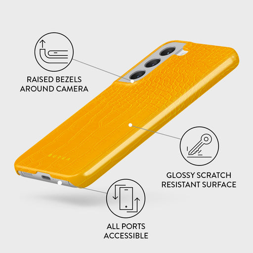 Canary Yellow - Snake Skin Samsung Galaxy S22 Plus Case 3