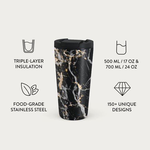 Make A Wish - Gold Marble Travel Mug 7