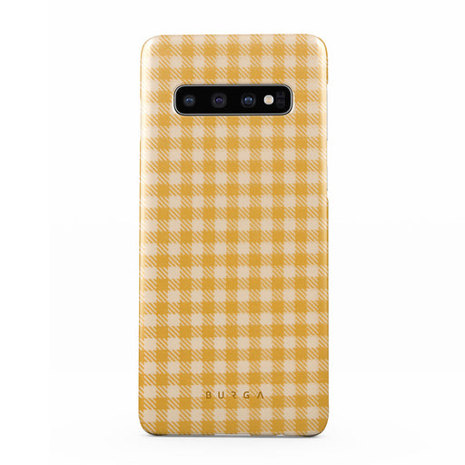 Tuscan Sun - Yellow Plaid Samsung Galaxy S10 Plus Case 1