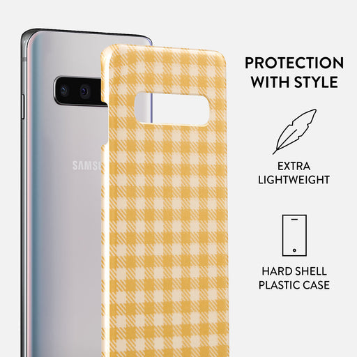 Tuscan Sun - Yellow Plaid Samsung Galaxy S10 Plus Case 2