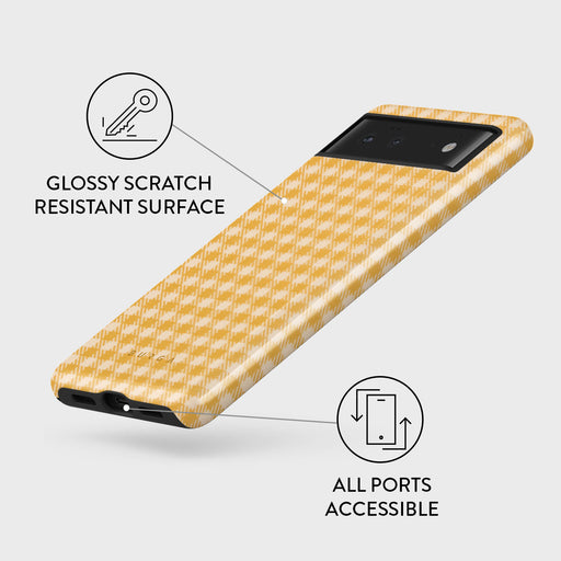 Tuscan Sun - Yellow Plaid Google Pixel 6a Case 3