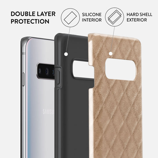 Simply Cream - Quilted Samsung Galaxy S10 4G Case 6
