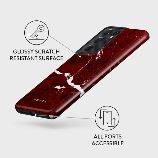 Iconic Red Ruby - Marble Samsung Galaxy S21 Ultra Case 7