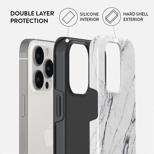 Satin White - Marble iPhone 13 Pro Case 6