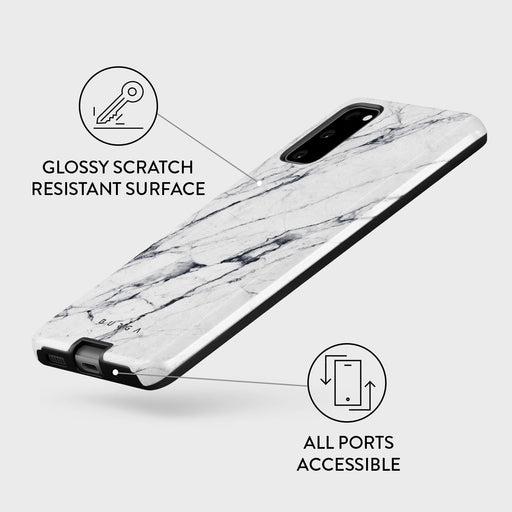 Satin White - Marble Samsung Galaxy S20 FE 4G / 5G Case 7