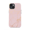 Peachy Gold - Pink Marble iPhone 14 Case 5