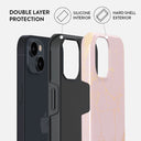 Peachy Gold - Pink Marble iPhone 14 Case 6