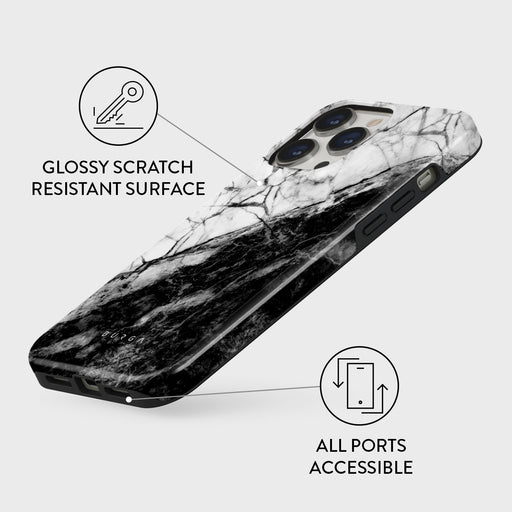 Fatal Contradiction - Black & White Marble iPhone 13 Pro Case 7