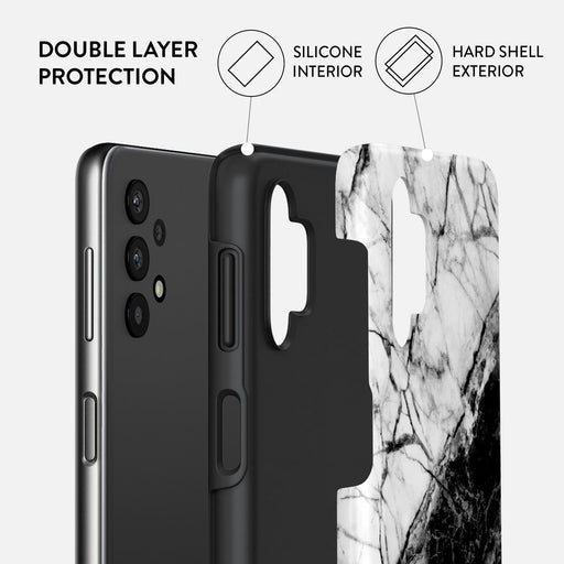 Fatal Contradiction - Black & White Marble Samsung Galaxy A32 5G Case 2