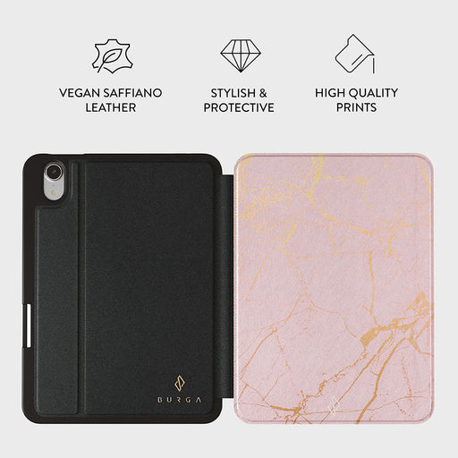 Peachy Gold - Pink Marble iPad Mini 8.3 (A17 Pro/6th Gen) Case 3