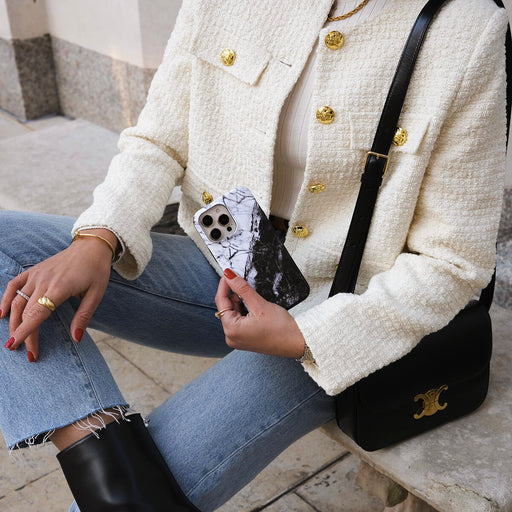 Fatal Contradiction - Black & White Marble iPhone 13 Pro Case 24