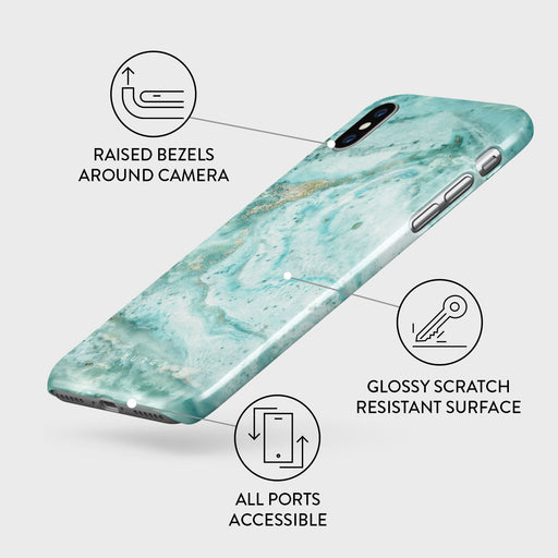 Uluwatu Waves - Teal iPhone X / XS Case 3